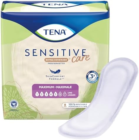 TENA Sensitive Maximum Long Bladder Control Pads, Incontinence, Heavy Absorbency, 12 Count, 1 Pack
