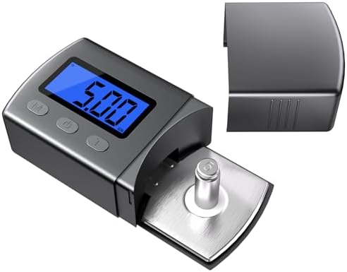 DIGITNOW Digital Turntable Stylus Force Scale Gauge 0.01g/5.00g,Tracking Force Pressure Scale for Tonearm Phono Cartridge, Blue LCD Backlight