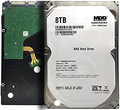 MaxDigitalData 8TB 7200 RPM 256MB Cache SATA 6.0Gb/s 3.5" Internal Hard Drive for NAS Network Storage (MD8000GSA25672NAS) - 3 Years Warranty (Renewed)