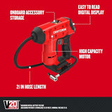 CRAFTSMAN V20 Cordless Inflator for Tires and Balls, High Pressure, PSI of 150, Bare Tool Only (CMCE521B)