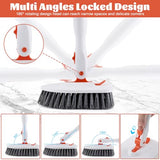 Wlich 3 in 1 Tub Tile Scrubber Brush,52 Inch Long Handle Shower Scrubbing with Locked Head, Shower Cleaning Brush for Bathroom Kitchen Toilet Wall Sink