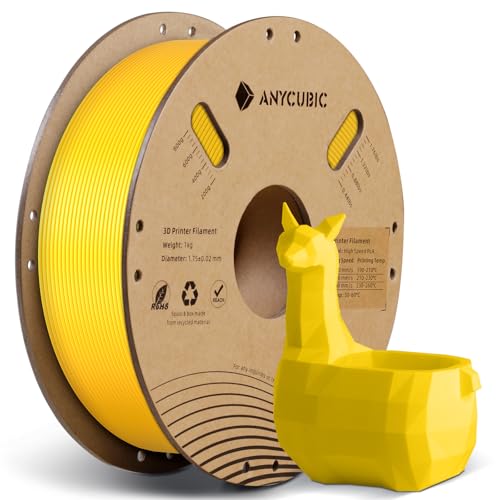 ANYCUBIC High Speed RFID 3D Printer Filament 1.75mm, Print Up to 10X Faster, Rapid PLA Filament with High Prints Quality, Dimensional Accuracy +/- 0.02mm, 1KG Spool, Vibrant Yellow