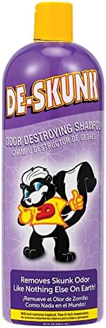 Odor Destroying Shampoo for Dogs, 32 oz. – Formulated with Powerful De-Greasers, Skunk Odor Remover for Pets, Carpet, Furniture and More – Removes Skunk Smell Fast