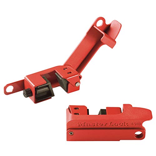 Master Lock 491B Lockout Tagout Circuit Breaker Lockout, Tall and Wide Toggles, Red