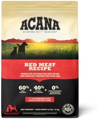 ACANA Grain Free Dry Dog Food, Red Meat Recipe, 4.5lb