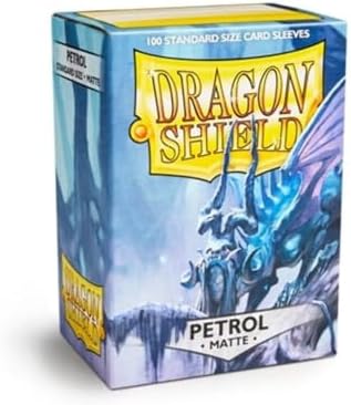 Dragon Shield Card Sleeves, Dragon Shield Brand, Matte Petrol, 100 Sleeves, Standard Size, Polypropylene (PP), Personal Use, 120 μm Quality Thickness
