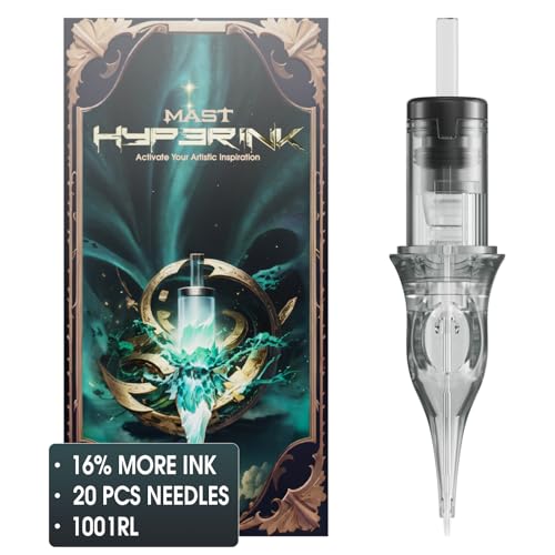 Mast Hyperink Tattoo Needles Cartridges Pro Round Liner 1001RL Larger Ink Storage for Tattoo Artists