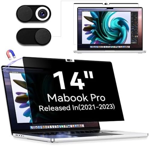 Magnetic Privacy Screen Protector Compatible With MacBook Pro 14 Inch (2021-2024, M1, M2), Removable Anti Spy Blue Light Glare Shield, Laptop Privacy Filter for Mac Pro 14in (A2918/A2992/A2442/A2779)
