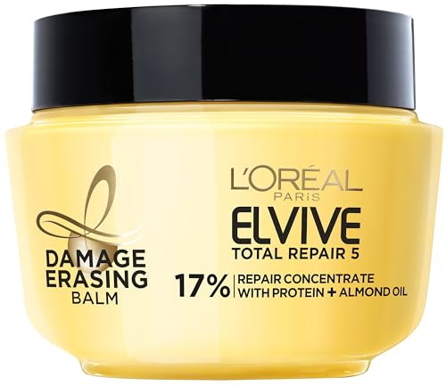 L’Oréal Paris Elvive Total Repair 5 Damage-Erasing Balm with Almond and Protein, 8.5 Ounce