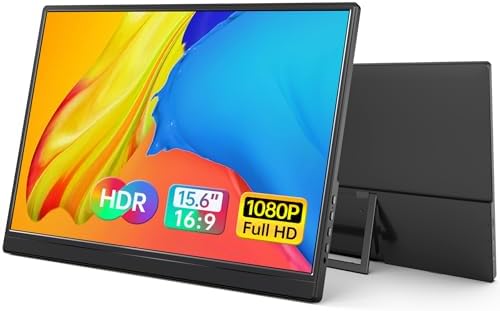 Yxk Portable Monitor 15.6 Inch 1080P USB-C HDMI Ultra-Slim Travel Monitor with Kickstand, for Laptop, PC, Mac Phone, PS, Xbox, Swich IPS Ultra-Thin Zero Frame Gaming Monitor