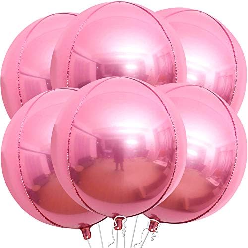 KatchOn, Light Pink Foil Balloons - 22 Inch, Pack 6 | Pink Mylar Balloons | Galentines Balloons for Galentines Day Decorations | Pink Balloons for Light Pink Party Decorations, Galentines Decorations