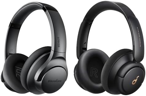 Soundcore Anker Life Q20 Hybrid Active Noise Cancelling Headphones, with Life Q30 Hybrid Active Noise Cancelling Headphones with Multiple Modes, Hi-Res Sound, Custom EQ via App, 40H Playtime
