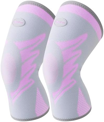 Sports Slim Knee Braces for Women - No-Slip Knee Compression Sleeve for Dance, Yoga, Knee Support for Knee Pain, Joint Pain Relief(Phalaenopsis, XL, 2 Pack)