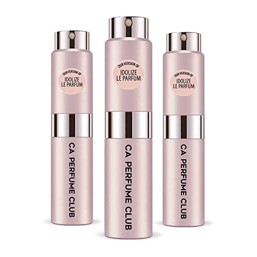 CA Perfume Impression of Idolize Le Parfum For Women Replica Version Fragrance Dupes Concentrated Long Lasting Eau de Parfum Spray Refillable Atomizer Bottle 0.27 Fl Oz-X3