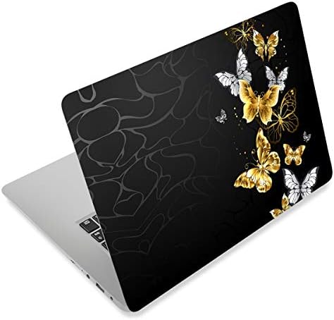 12.1 13 13.3 14 15 15.4 15.6 Inches Personalized Laptop Vinyl Skin Sticker Decal Universal Netbook Skin Sticker Reusable Notebook PC Art Decal Protector Cover Case (Golden Butterfly)