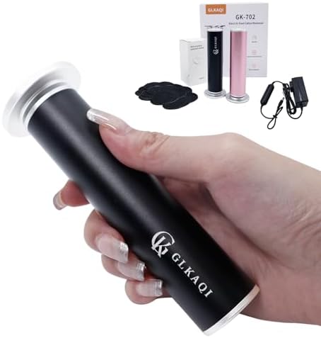 4.8IN Longer Electric Foot Callus Remover, Professional Aluminum Callus Remover for Feet with 80pcs Sandpaper Discs, Stepless Speed Control Pedicure Tools for Dead Skin Calluses (Black)