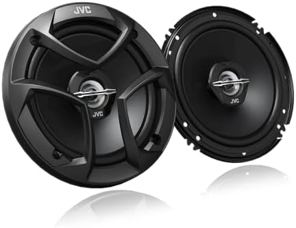 JVC CS-J620 300W 6.5" CS Series 2-Way Coaxial Car Speakers, Set of 2, 6.5" Mica Cone Woofer & 1" PEI Tweeter, Hybrid Surround, Easy Installation