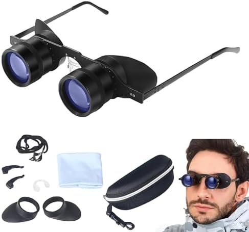 3X Opera Binoculars Glasses Telescope, Professional Hands-Free Binocular Glasses for Fishing Bird Watching Sports Concerts Theater Opera Sightseeing, Blue Film Optics Binocular Glasses