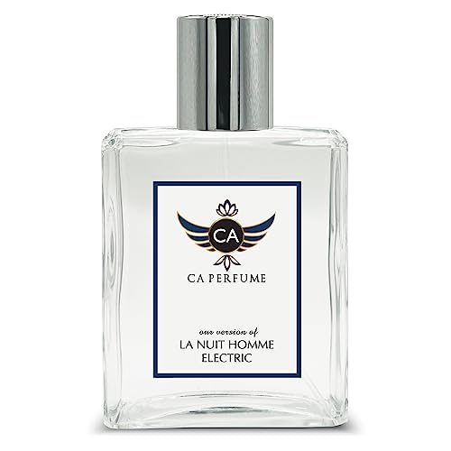 CA Perfume Impression of Yves Saint La Nuit Homme Electric For Men Replica Fragrance Dupes Eau de Parfum Spray Bottle 3.4 Fl Oz/100ml-X1