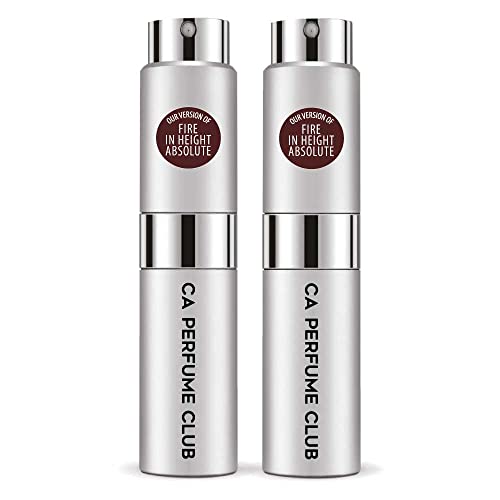 CA Perfume Impression of Christian D. Fire in Height Absolute For Men Replica Version Fragrance Dupes Concentrated Long Lasting Eau de Parfum Spray Refillable Atomizer Bottle 0.27 Fl Oz-X2