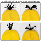 HEYFIZZ 3 Pcs Halloween Costume Accessories Adult,Goggles Glasses/Yellow Beanie/Gloves for Men Women Cosplay Party Set