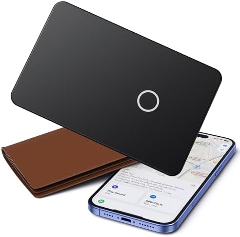iVANKY Wallet Tracker Card, Smart Rechargeable Thin Wallet Finder, Works with Apple Find My (iOS Only), Item Finder for Luggage Tags, Passports, Phone, Water Resistant (Android Not Supported)