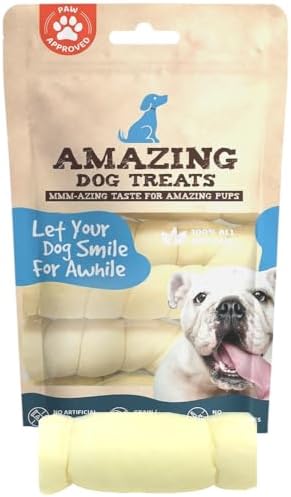 Amazing Dog Treats - Beef Cheek Rolls (4 Inch Regular - 8 Pcs) - Safe Rawhide Alternative Dog Chew - Great for Power Chewers - Long Lasting Dog Chew - Retriever Rolls for Dogs