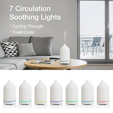 Essential Oil Diffuser Aromatherapy Diffuser - 100ml Ceramic Ultrasonic Cool Mist Aroma Diffuser, Whisper Quiet with Waterless Auto Shut-Off, 4 Timer Setting &7 Colors Night Light for Home Office