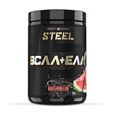 Steel Supplements | High Performance BCAA EAA Powder | Promotes Lean Muscle Growth and Workout Endurance | 2:1:1 Ratio to Recover Muscle Faster 30 Servings. (Watermelon)