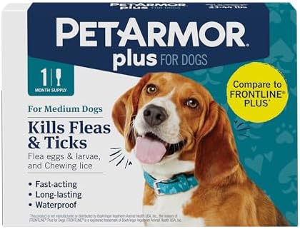 PetArmor Plus Flea and Tick Prevention for Dogs, Dog Flea and Tick Treatment, 1 Dose, Waterproof Topical, Fast Acting, Medium Dogs (23-44 lbs)