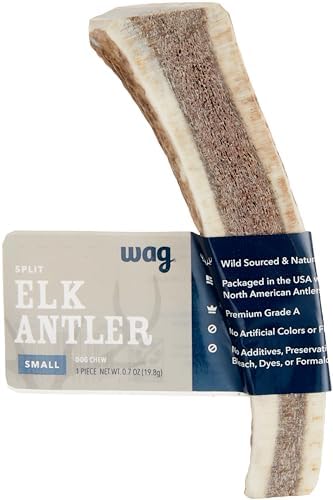Amazon Brand – Wag Split Elk Antler, Naturally Shed, Small (Best for Dogs under 15 lbs)