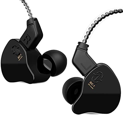 YINYOO CCZ Melody Gaming Earbuds Wired in Ear Hearphones with Microphone IEM HIFI Bass with 1DD 1BA Hybrid, Detachable Cable for Smartphones/PC/Tablet/Gaming/Video/Music/Calling (with mic, dark black)
