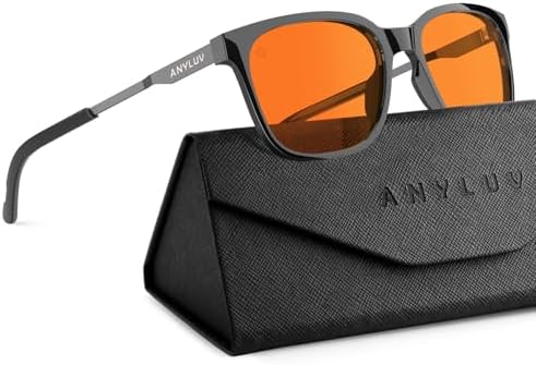 ANYLUV Blue Light Glasses for Men, Computer Gaming Glasses men, Stylish Anti Eyestrain Blue Light Blocking Glasses Men