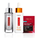 L'Oreal Paris Revitalift 12% Pure Vitamin C Serum 1 oz + 1.5% Pure Hyaluronic Acid Face Serum 1 oz + Moisturizer Sample