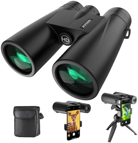 30x52 Binoculars for Adults - HD High Powered Binoculars with Phone Adapter and Tripod, Waterproof & Large View Binoculars for Bird Watching, Hunting, Stargazing, Hiking, Travel, Sports