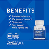 OmegaXL Joint Support Supplement, for Relief - Natural Muscle Support, Green Lipped Mussel Oil, Soft Gel Pills, Drug-Free, 60 Count