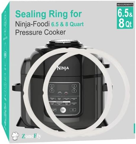 Original Ninja Foodi Sealing Ring Silicone Gasket for Ninja Foodi FD401/FD302/OS401/OS301/OP401/OP302 Pressure Cooker 6.5 Qt and 8 Quart Replacement Gasket Air Fryer Parts - 2 Pack