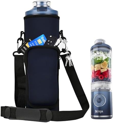 Portable Blender Carrying Case Bag for Ninja Blast Max Portable Blender BC251NV BC251IV BC251GY BC251MT BC251PK BC251LD BC251SL, Blender insulated sleeve with Crossbody Strap(Navy blue)