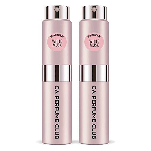 CA Perfume Impression of Emra White Musk For Women Fragrance Concentrated Long Lasting Eau de Parfum Spray Refillable Glass Atomizer Bottle 0.27 Fl Oz-X2