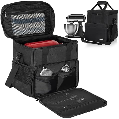 TORIBIO Kitchen Mixer Storage Bag Compatible with KitchenAid and Extra Accessories, Mixer Portable Carrying Bag/Case fit for 4.5-Quart and 5-Quart Mixers, 14" x 8.9" x 14.9"
