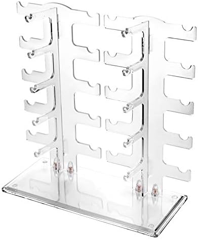 Lamoutor 2 Row Sunglasses Rack Holder Glasses Display Stand Transparent