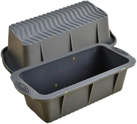 Silicone Bread Loaf Pan Set of 2, Non-Stick Easy Release Rectangle Silicone Cake Bakeware, BPA Free Silione Baking Pans for Oven, Silicone Mold for Homemade Bread, Toast, Brownie Loaf, Meatloaf