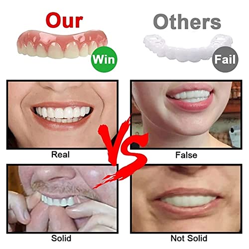 Upper and Lower Veneer, Dentures for Women and Men, Fake Teeth, Natural Shade! Fix Your Smile at Home Within Minutes!