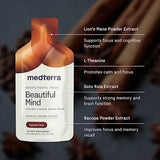 Medterra, 30 Count, Beautiful Mind Focus & Brain Health Supplement with All Natural Lion’s Mane, Gotu Kola, Bacopa and L Theanine, Single Serve Chai Liquid Pouches, 30 Count.