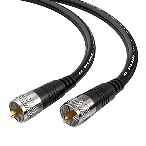 G-PLUG 15ft RG8X Coaxial Cable - 50 Ohm, Pure Copper - CB Coaxial Cable UHF Set with Ultra-Durable, Flexible PVC Jacket - Waterproof CB Coax Cable with 2X UHF Radio Connectors