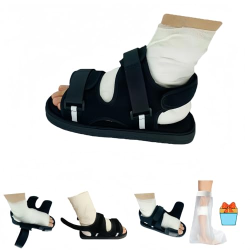 Medical open-toe plaster shoe, postoperative recovery shoes, plaster shoe covers medical boots suitable for foot sprains, ankle fractures, toes, suitable for left and right feet(XL)