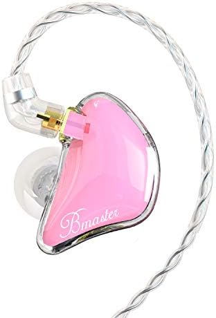 BASN Bmaster in Ear Monitor Headphones Triple Driver Earphones with Two Detachable MMCX Cable Fit in Ear Suitable for Audio Musician Drummer(Pink)