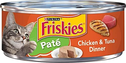 Friskies Pate Chicken & Tuna Dinner Wet Cat Food (5.5 Ounce, Pack of 24)
