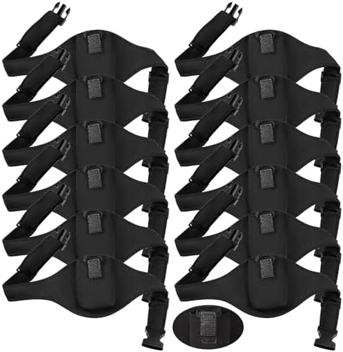 Jexine 12 Pack Mic Belt Wireless for Theatre Neoprene Microphone Holder with Anti Dropping Strap Sweat Absorbent Belt Waistband Bag for Fitness Instructor Vertical Speaker