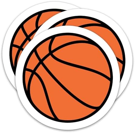 (3Pcs) Basketball Sticker Basketball Lover Basketball Accessories Basketball Gift Basketball Water Bottle Sticker Basketball Decals, Waterproof Vinyl Decal for Book Laptop Tumbler, Size 3 x 3 Inch